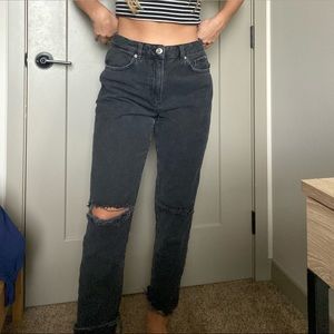 Garage Black Straight Leg Jeans